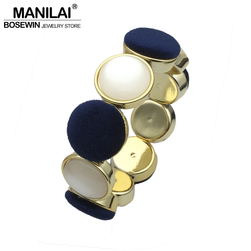 MANILAI модные блестящие эластичные браслеты из смолы для женщин массивные