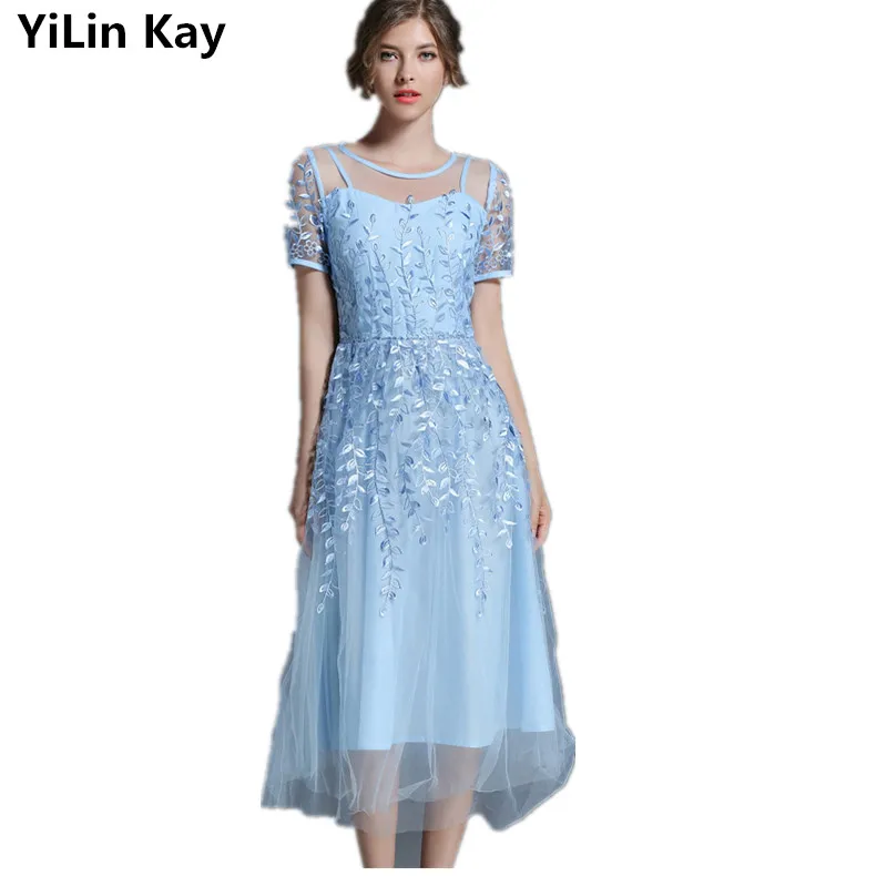 Женские летние платья YiLin Kay на заказ лето 2019 облегающее платье из сетчатой пряжи