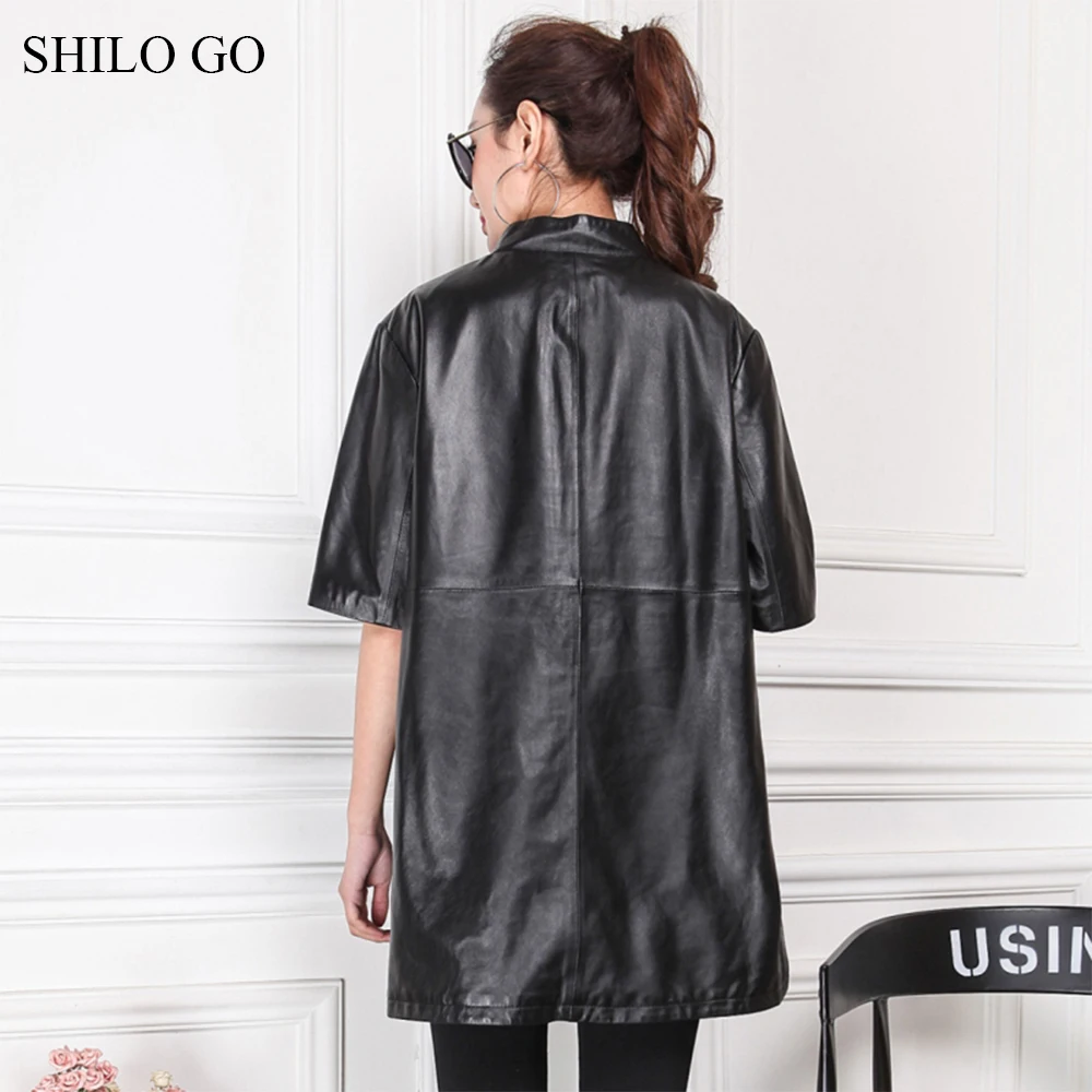 Шило GO кожаная блузка женская летняя мода Овчина натуральная кожа воротник