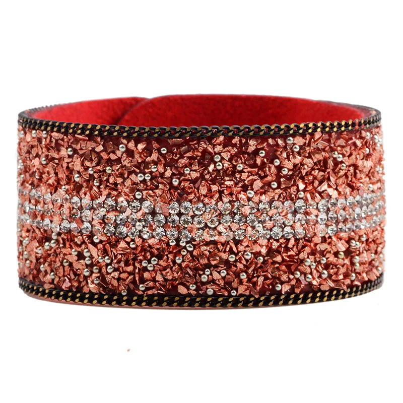 LUFANG 2019 Fashion Jewelry Multicolored Crystal Charm Bracelets For Women Birthday Gift Trendy Wide Bangles Chain | Украшения и
