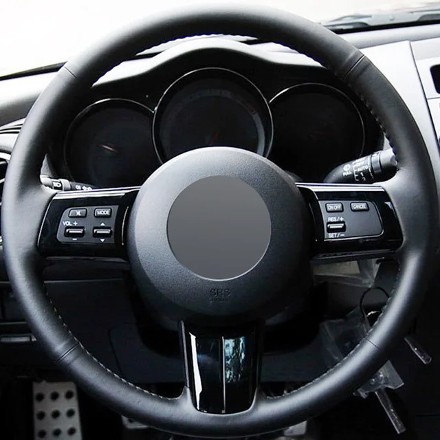 Искусственная кожа Puou черная прошитая вручную женская модель Mazda 2009-2013