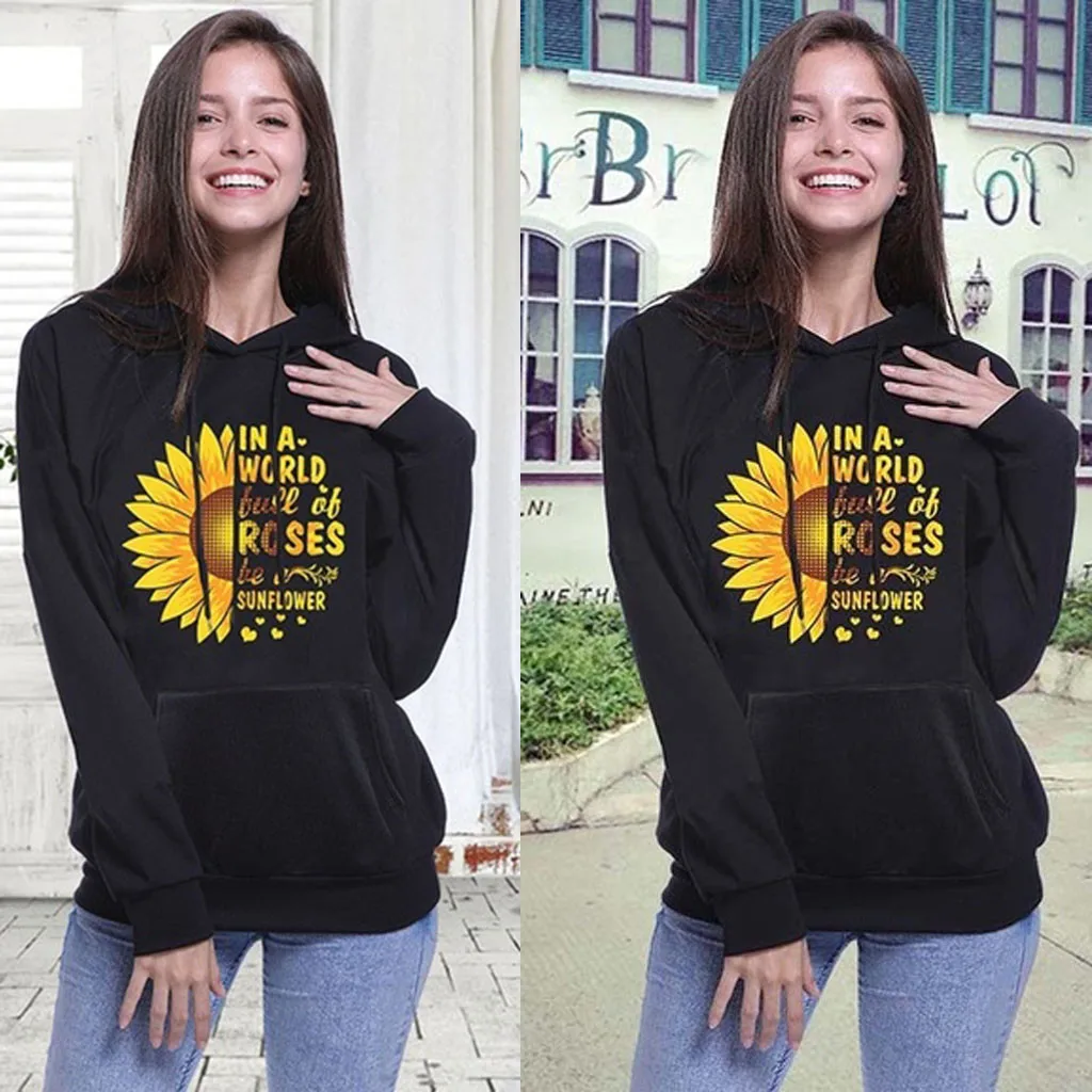 

2019 fashion new autumn hot sale Sweatshirt women's casual sturdy full sleeve stand collar print loose Sweatshirt 40*