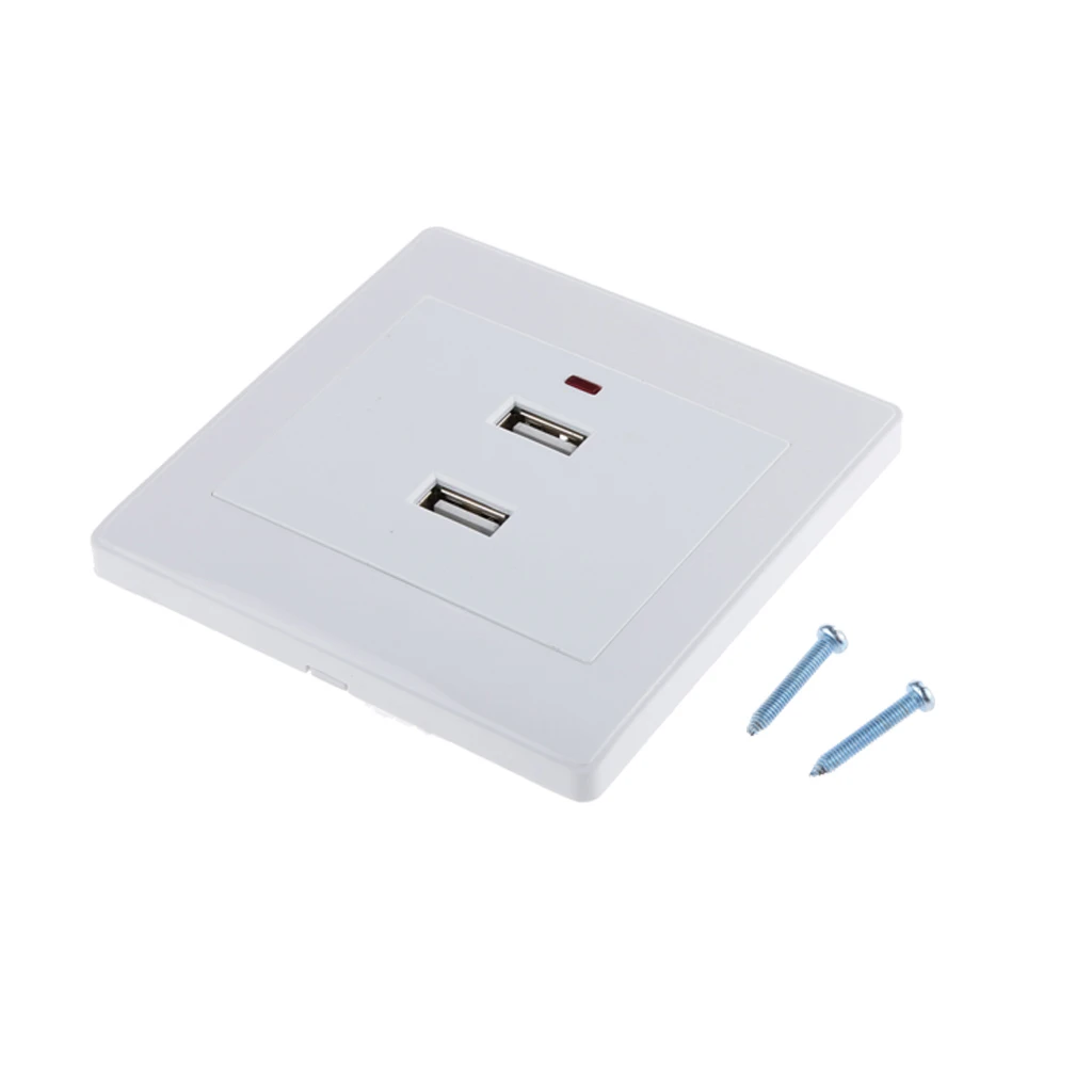 Электрическая настенная розетка с двумя USB портами зарядное устройство панель