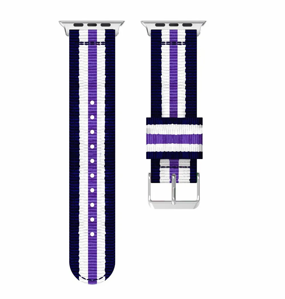 Разноцветные полосатые нейлоновые ремешки для Apple Watch band 4 5 44 мм 40 мм Браслет спортивный ремешок для IWatch серии 3 2 1 38 мм 42 мм