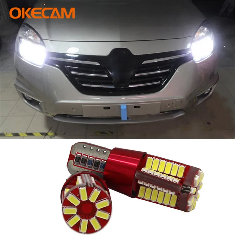 2x Белый Автомобильный светильник T10 W5W светодиодный клиновидный для стояночных