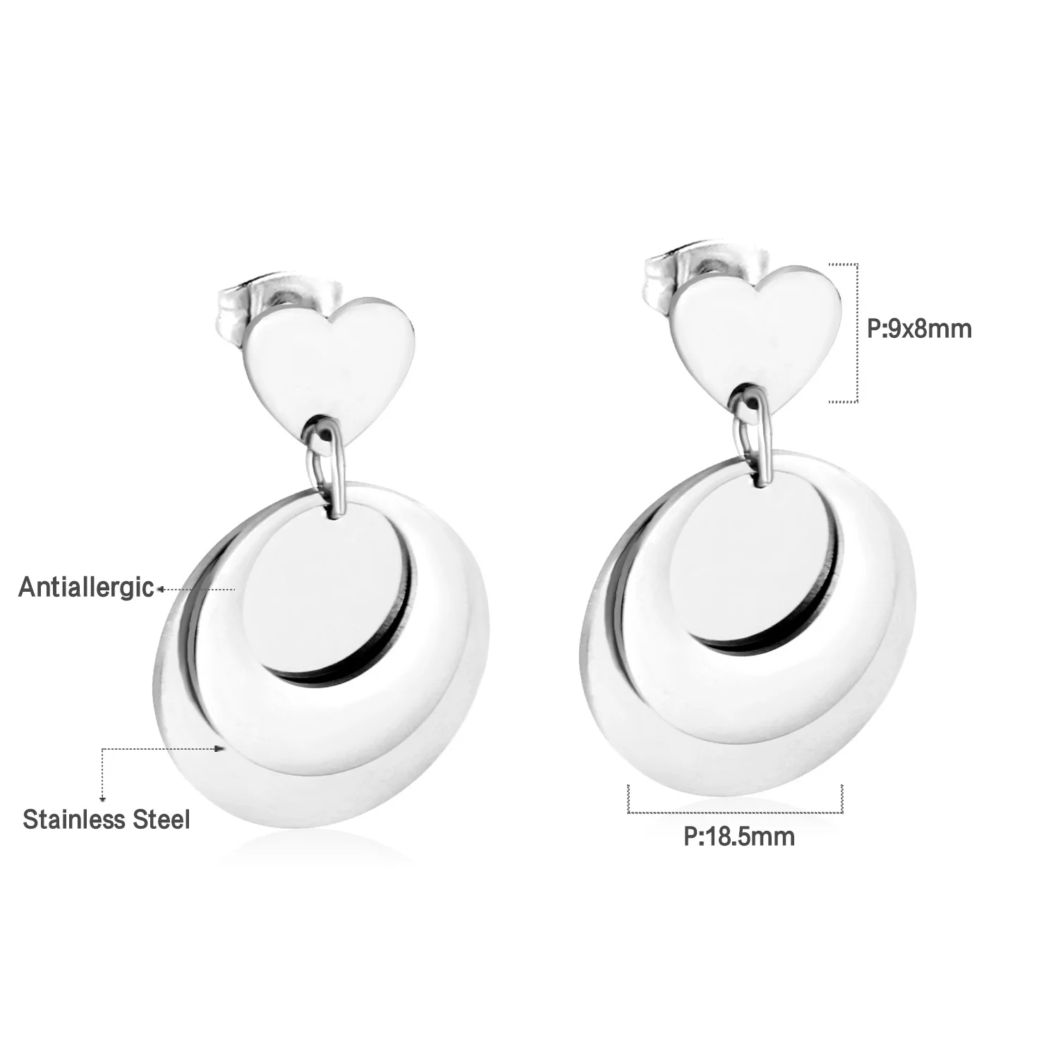 Украшения для женщин LUXUSTEEL из золотого металла, круглой формы, серьги с подвеской в виде сердца и гиперболической фигуры, новинка 2019 года. Идеальный подарок на вечеринку.