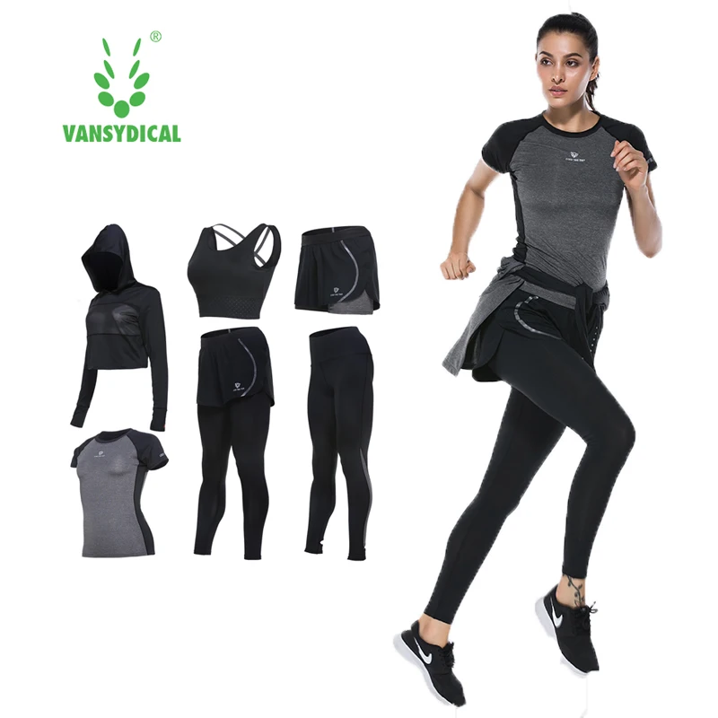 Женский спортивный костюм Vansydical Быстросохнущий Спортивный для занятий в