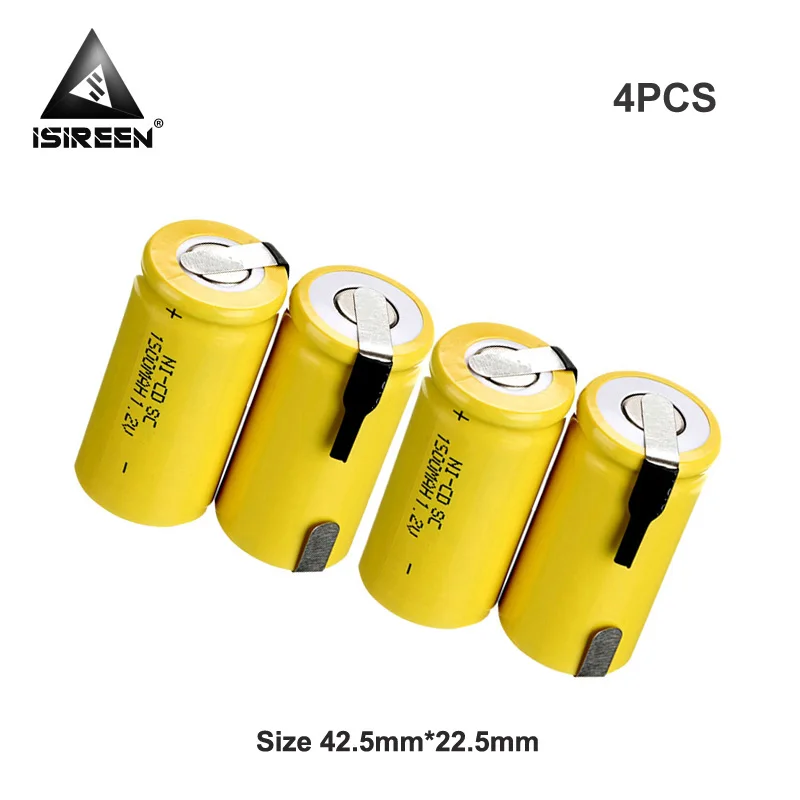 4PCS Аккумуляторная батарея 1,2 в 1500 мАч SC Ni-CD DIY Электроинструмент аккумуляторные батареи Subc Ni аккумулятор CD Электрический светодиодный светильник - Цвет: 4PCS