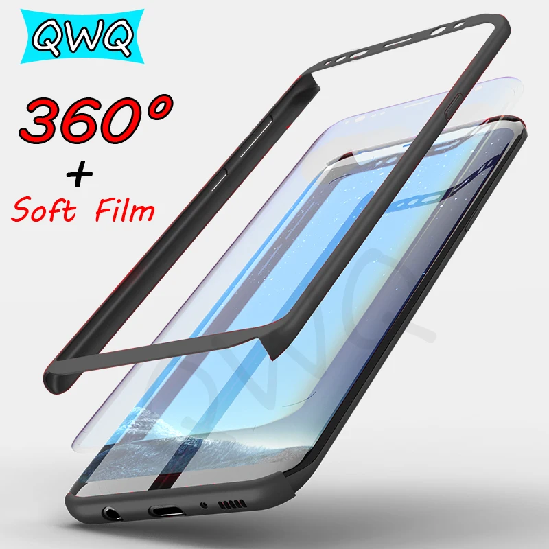 Роскошные Full Cover для samsung Galaxy S8 чехол на 360 защитит Матовая Жесткий чехлы плюс