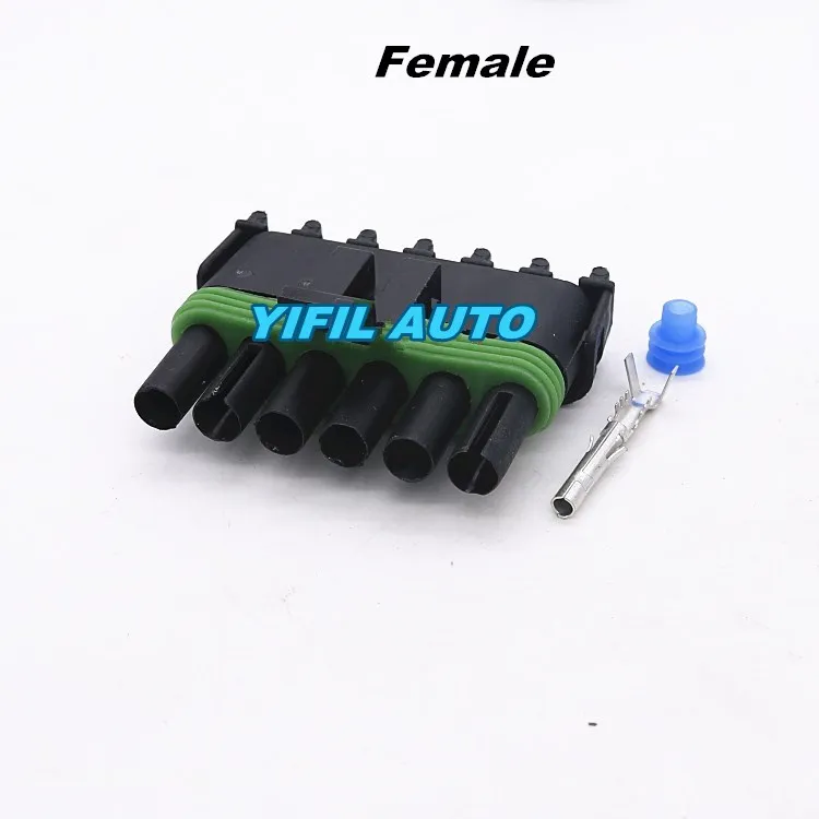 10 компл./лот 6 Pin/Way WeatherPak водонепроницаемый штекер для Delphi 12015799 12010975 | Автомобили и