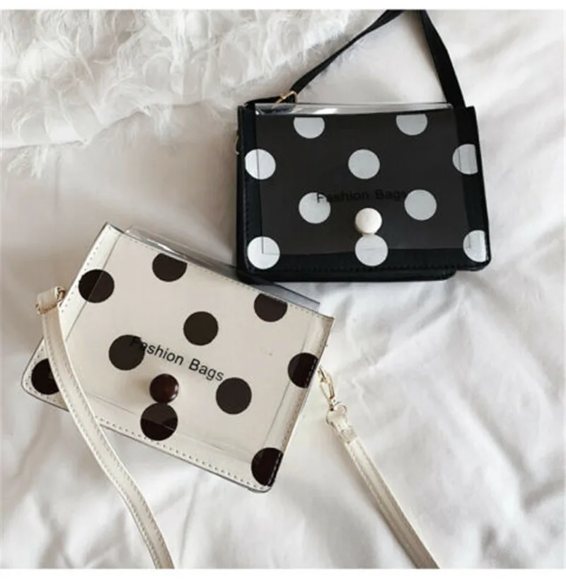 Женская кожаная сумка через плечо в горошек мессенджер кошелек|Сумки с ручками| |