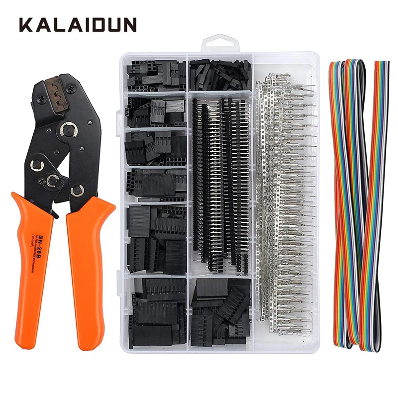 Набор обжимных щипцов KALAIDUN Обжимные Щипцы Dupont SN 28B + 1550 шт. набор клемм для