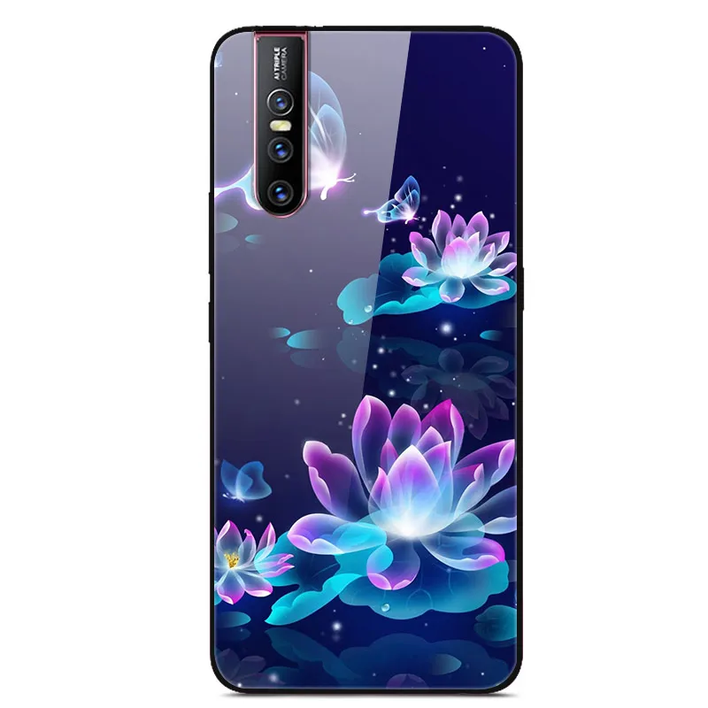 12 Чехол из закаленного стекла для Coque VIVO V15 Pro, чехол V 15, мягкий бампер, 3D Рисунок кошки, чехол для VIVO V15 Pro V15Pro V 15, чехол для телефона - Цвет: 12