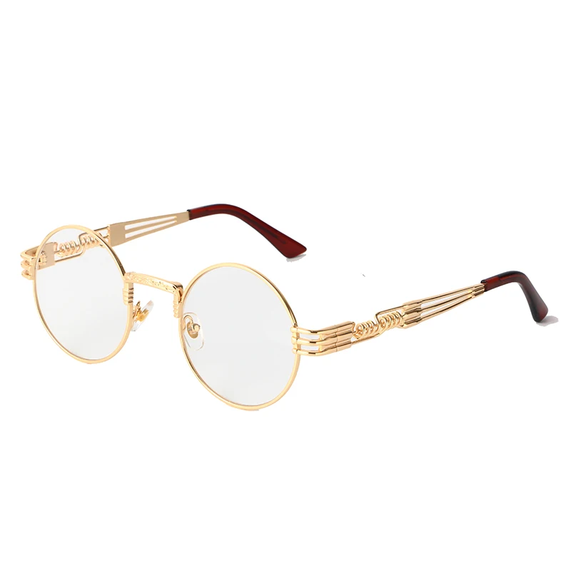 Круглый стимпанк прозрачные линзы Защита от солнца Очки для Для женщин сплав