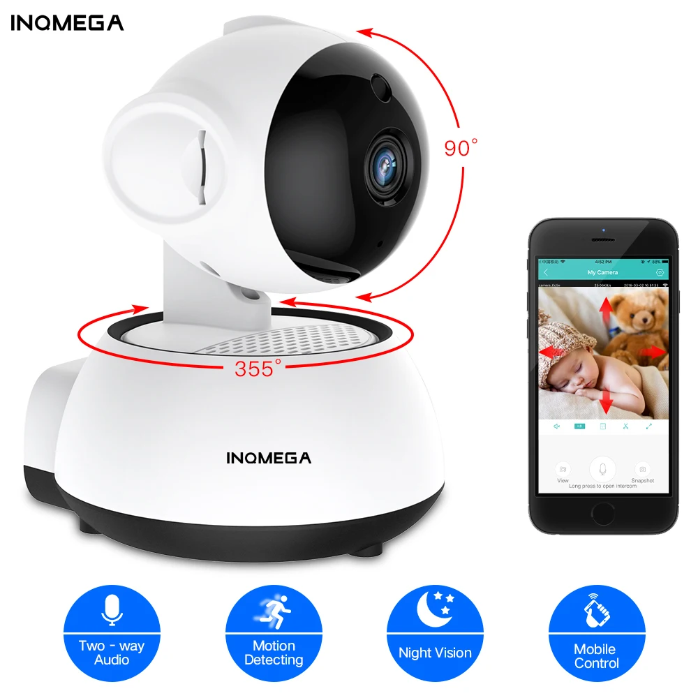 INQMEGA умная Беспроводная ip-камера домашняя камера видеонаблюдения Wi-Fi Аудиозапись