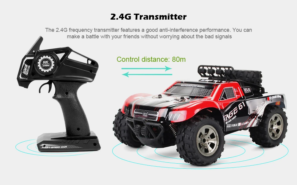 Беспроводной дистанционного Управление RC внедорожных автомобилей 1:18 Monster пустыня грузовик 18км/ч дрейф 4-Каналы RC автомобиль WLtoys RTR игрушка в подарок