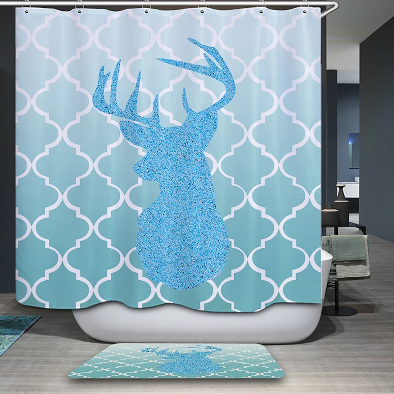 Waterproof &amp Mildewproof Polyester Shower Curtain Nautical Anchor / Geometric Spanish House Bathroom Decor With Hooks | Дом и сад