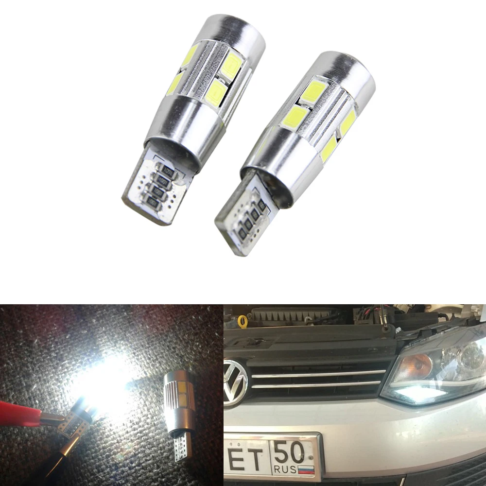 2 шт. для skoda octavia rapid fabia yeti a5 a7 drl T10 LED W5W 12V Автомобильные светодиодные лампы с