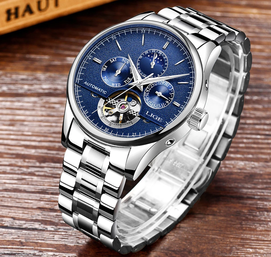 Relojes LIGE Мужские автоматические механические Спортивные часы мужские роскошные Брендовые повседневные часы мужские наручные часы армейские часы relogio masculino
