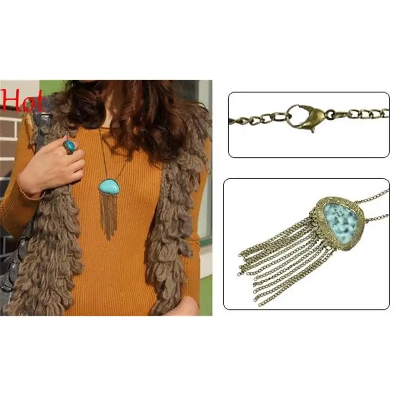 Новая мода ювелирные изделия Винтажный стиль женская подвеска ожерелье Длинный