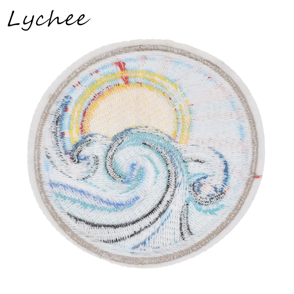Lychee красочные круглой формы Япония Harajuku солнечные нашивки Surf волны океана Утюг
