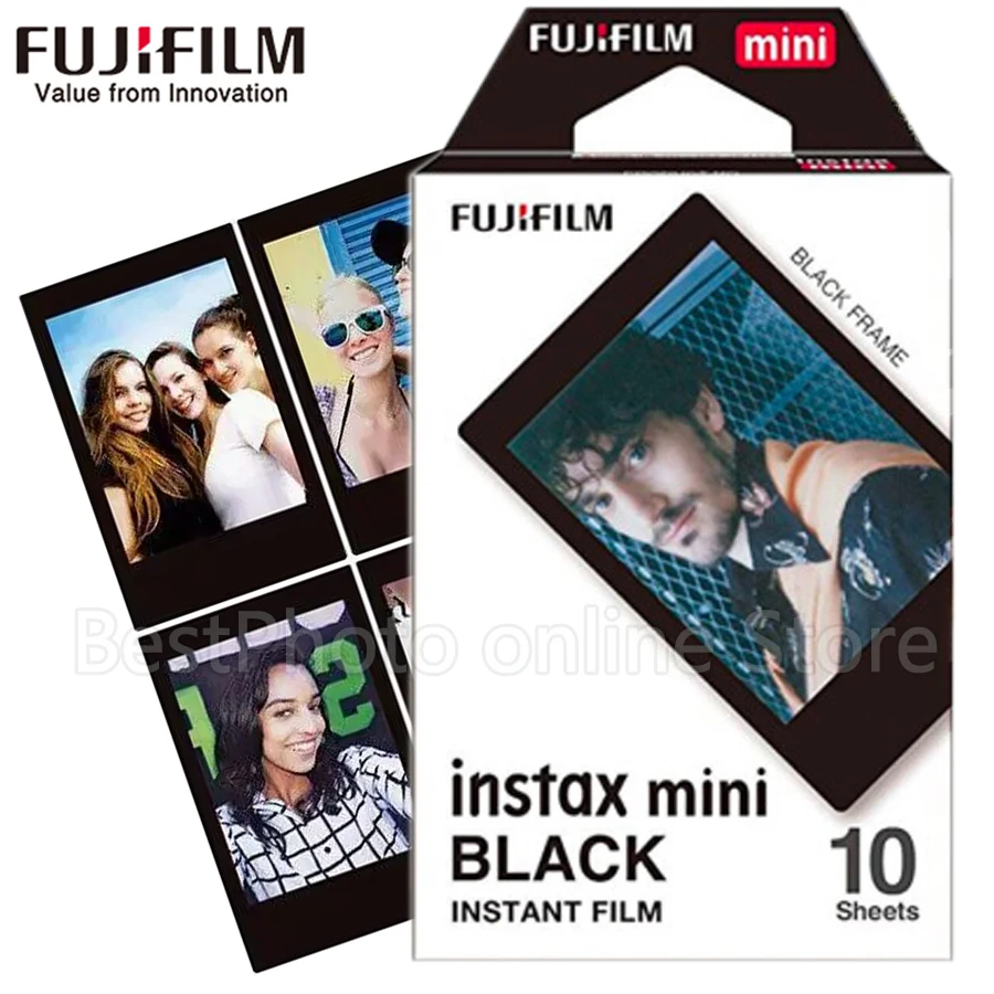 Fujifilm Fuji Instax Mini 9 Film черно белая монохромная + черная рамка пленка для 8 70 Plus 90 25