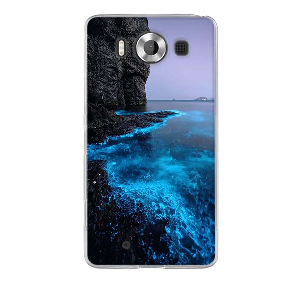 Силиконовый мягкий чехол для Microsoft Lumia 950 милый яркий из ТПУ Футляр телефона Funda |
