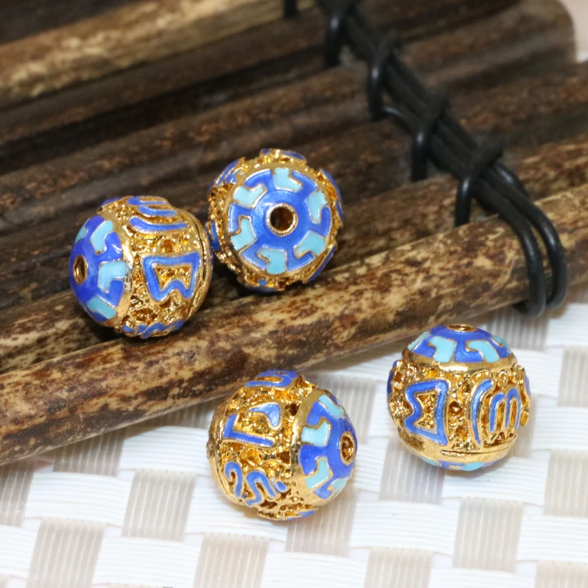 12 мм круглые позолоченные аксессуары cloisonne эмаль 5 шт высококачественные женские