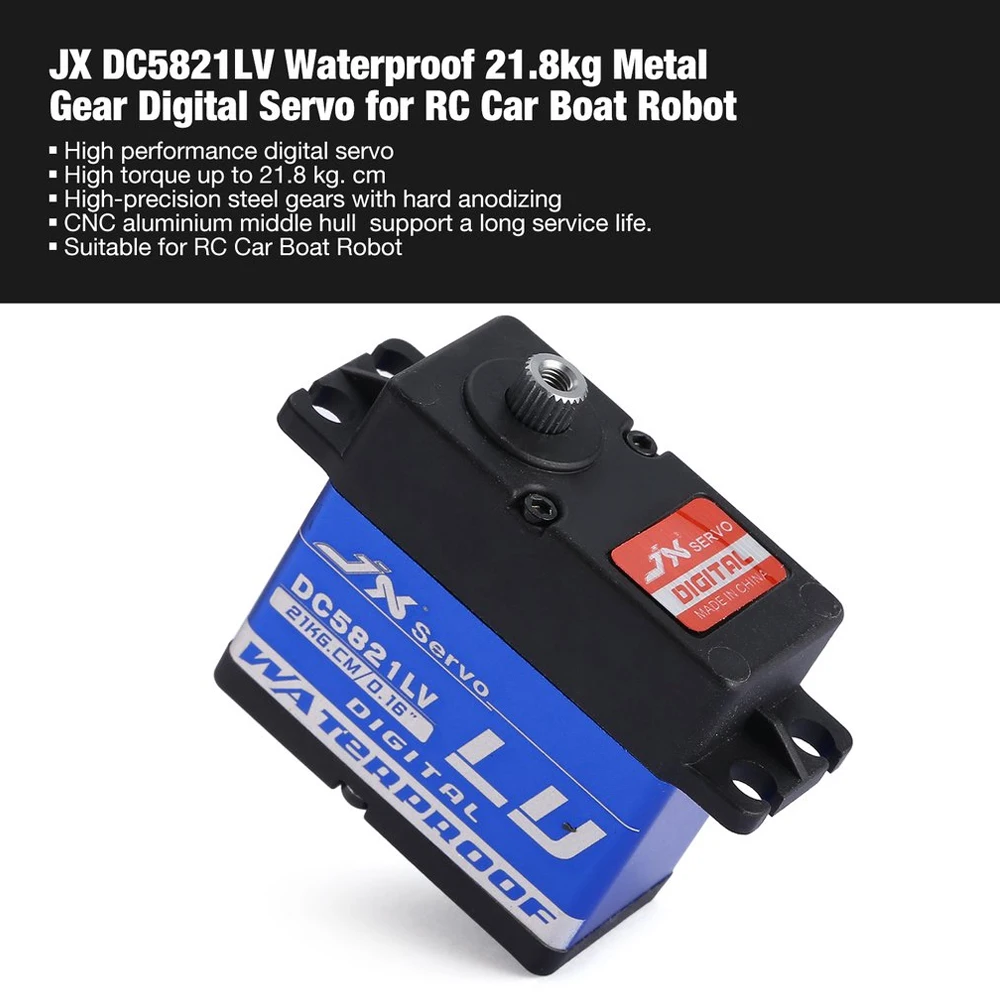 JX DC5821LV 4 8 6 0 в 20 кг большой крутящий момент Водонепроницаемая металлическая