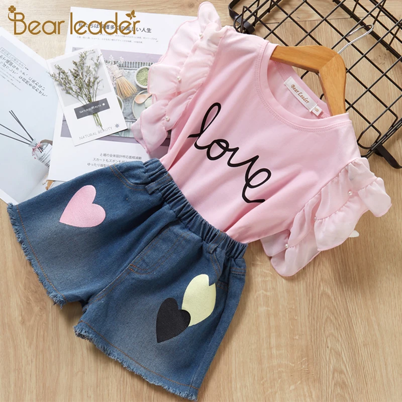 Bear Leader/костюмы для девочек коллекция 2019 года летний детский костюм в радужную