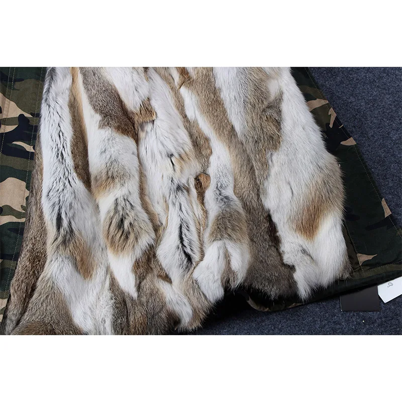 Женская парка Длинная зимняя куртка Камуфляжная с капюшоном и воротником из