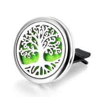 quality tree of life car clip stainless steel perfume essential oil diffuser car air outlet freshener decoration aroma locket