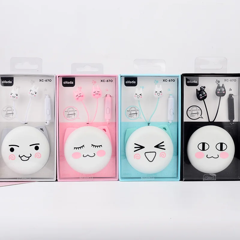 Популярные наушники с милым мультяшным котом вкладыши микрофоном затычки для