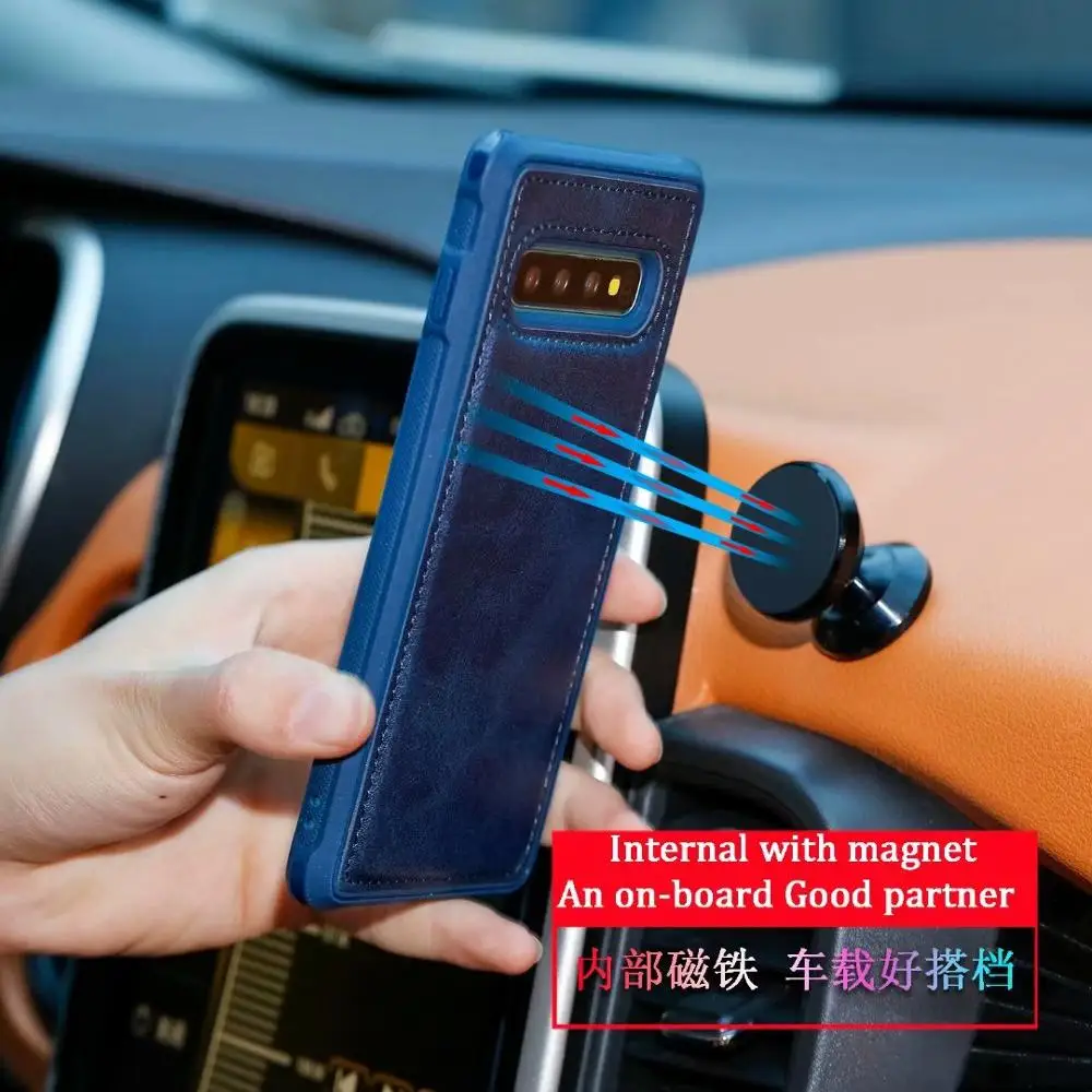 Магнитный автомобильный чехол-держатель для Samsung Galaxy S10 + чехол из ТПУ S10E с