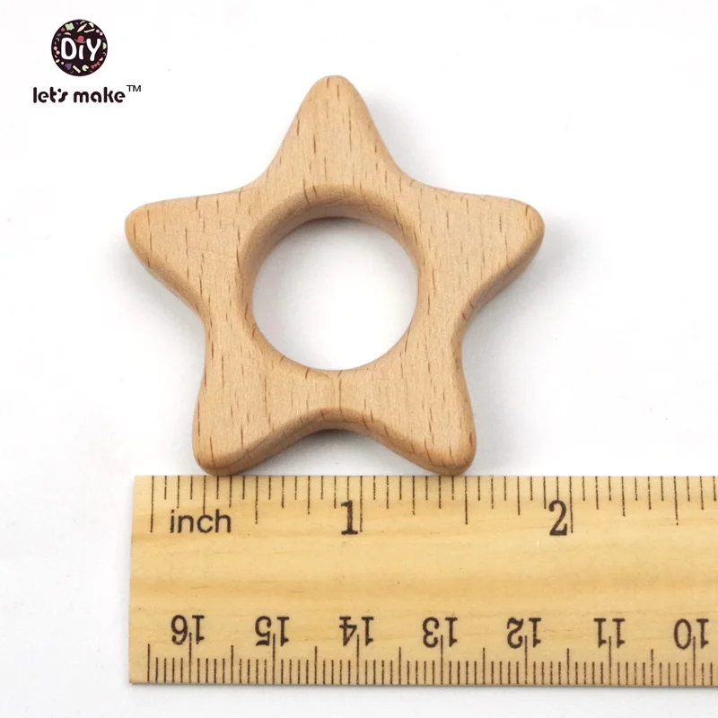 

Let's make 20PCS/lot Wooden Stars Teethers Rings Wooden Toys DIY Pendent Set