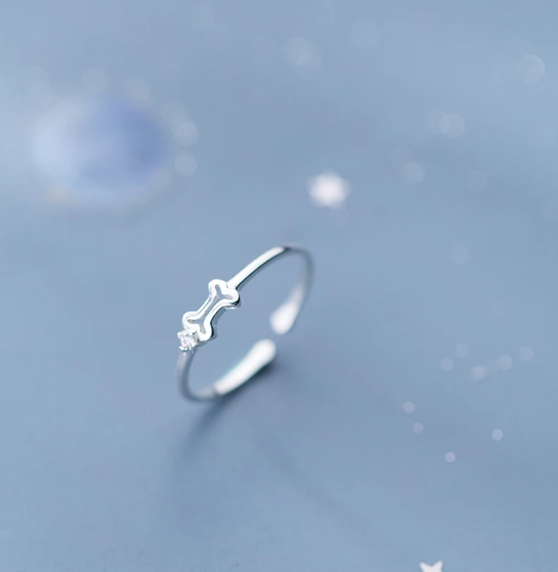 2019 100% 925 Real Sterling Silver Cute Bone Opening Ring Sizable 6 7 8 Teen Girls Kids Xmas Gift | Украшения и аксессуары