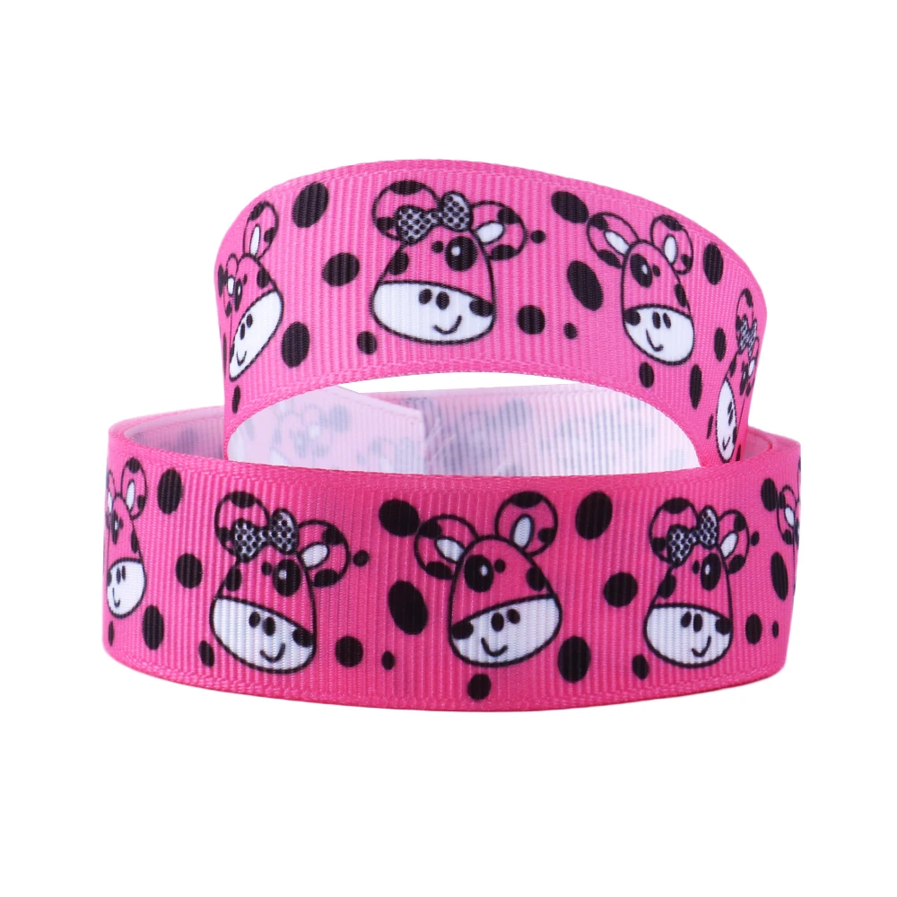 22mm David accessories 9 мм, 22 мм, 25 мм, 38 мм, версия с изображением коровы Grosgrain ленточный пошив заколки для волос подарочная упаковка материалы ручной работы, 50Yc3159 - Цвет: 22mm
