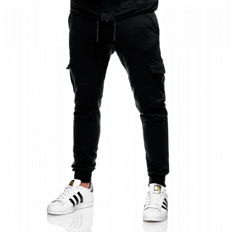 

Spring autumn mens pocket Pants elastic waist Loose Trousers Sweat Pants mid waist Joggers Pants casual Sweatpants