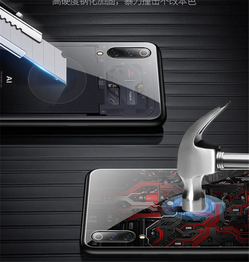 Роскошный чехол из закаленного стекла для Xiaomi mi 9 TPU стекло с мягкими краями чехол для Xiaomi mi 9 mi 9 se чехол Aixuan