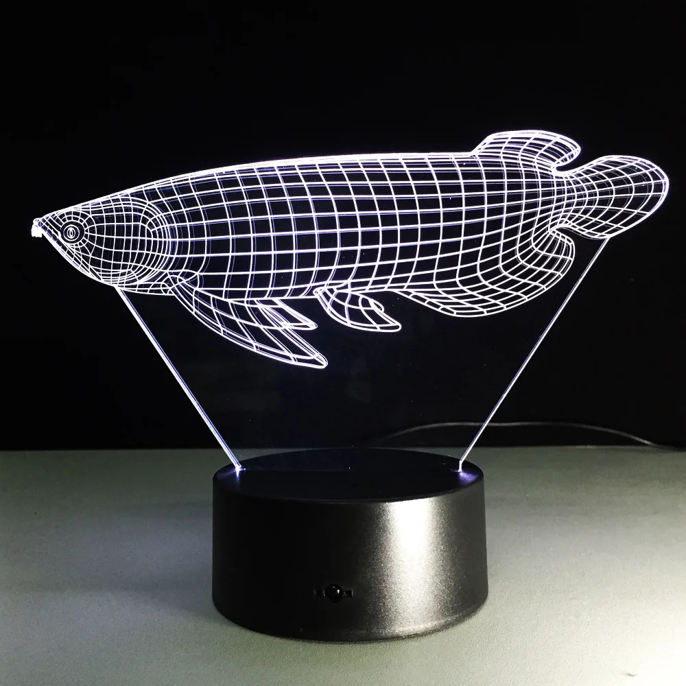 3D Новинка лампы Настольная лампа имитация рыбы светодиодный Ночник светильник