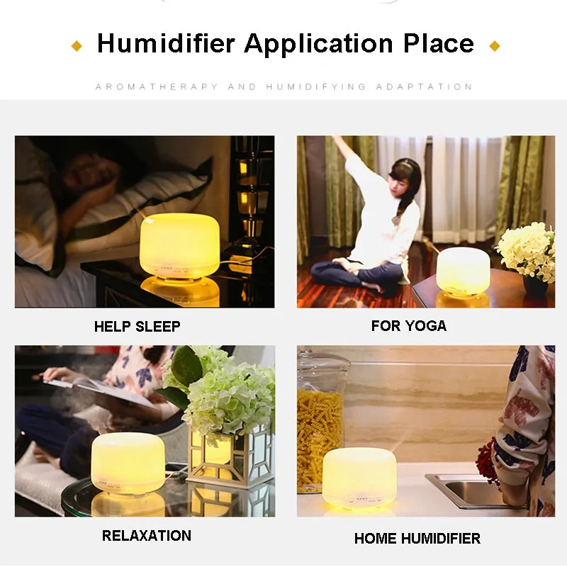 

COOSA Ultrasonic Air Humidifier 300ml 600ml Essential Oil Diffuser with 4 Timer Settings Waterless Auto Off Colorful Mist Maker