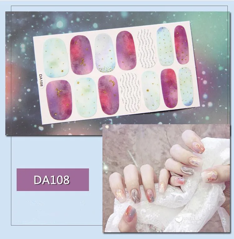 14 подсказок/pc стикер для ногтей лак пленка винно красный плед свежий 3D задний