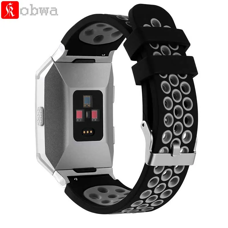 Kobwa силиконовый ремешок для fitbit ионной Смарт-часы спортивные дышащие Браслет