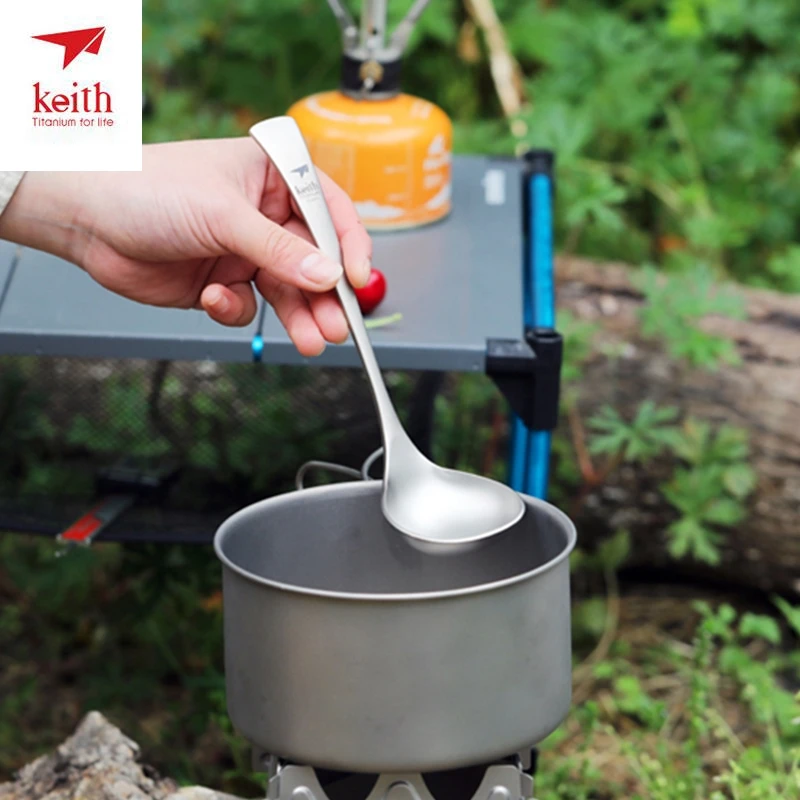 Суповая ложка Keith уплотненная из чистого титана круглая здоровая