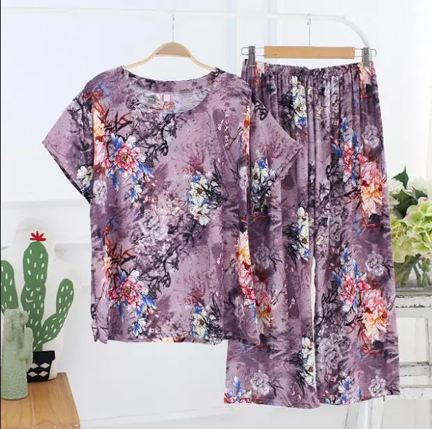 Style 7 Новое поступление, Женский пижамный комплект, одежда для сна, Женская хлопковая льняная Пижама с цветочным принтом, летняя повседневная свободная Ночная одежда, домашняя одежда - Цвет: Style 7