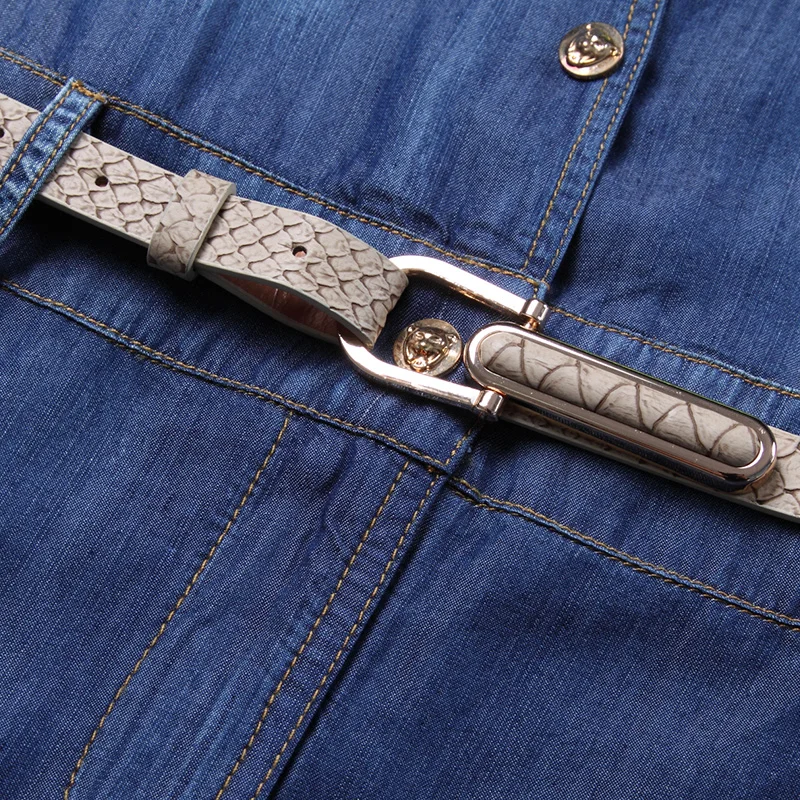 Северные ветры джинсовое платье-миди джинсы 2017 новые женские ковбойские с