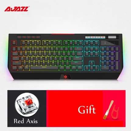 Red Axis Ajazz AK525 Magnum эргономичный Esports USB Проводная Механическая игровая клавиатура, RGB подсветка черный синий, красный, коричневый ось - Цвет: Red Axis