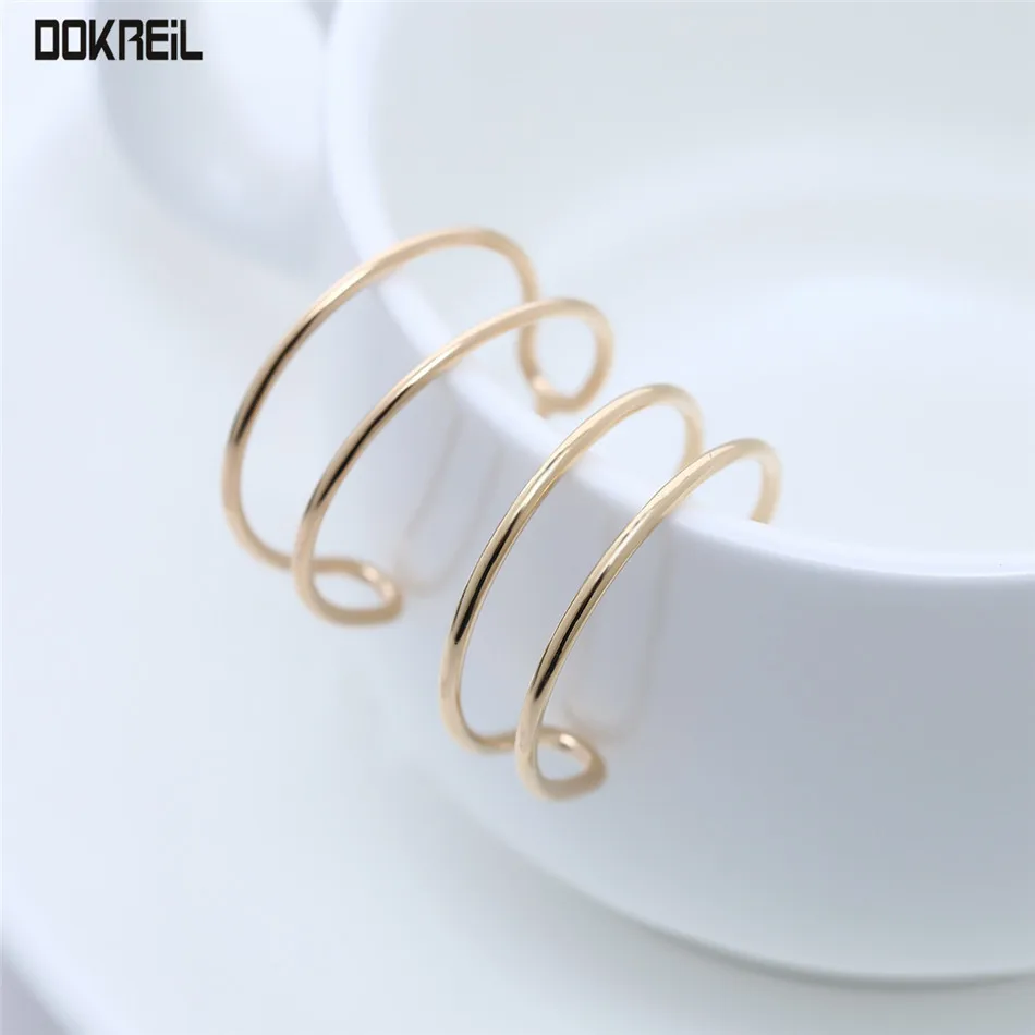 Double Semicircle Geometric Ear Studs 2019 Punk Vintage Stud Earrings Korean Fashion Stainless Steel Jewelry | Украшения и