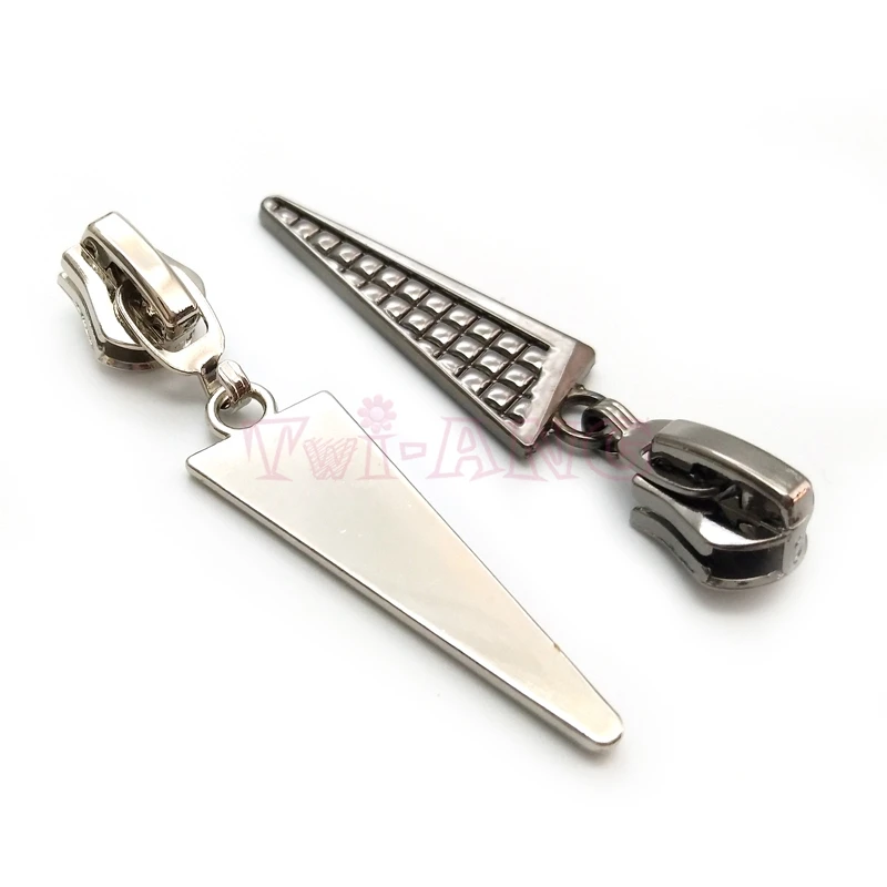 20 шт./лот металлическая застежка молния Неправильной Формы треугольника черный