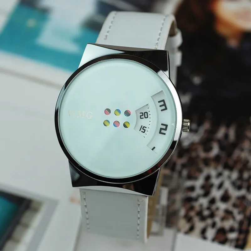 Модные креативные цветные карусельные весы женские Часы повседневные крутые Pu